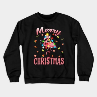 Flamingo in Santa Hat Christmas In July Crewneck Sweatshirt